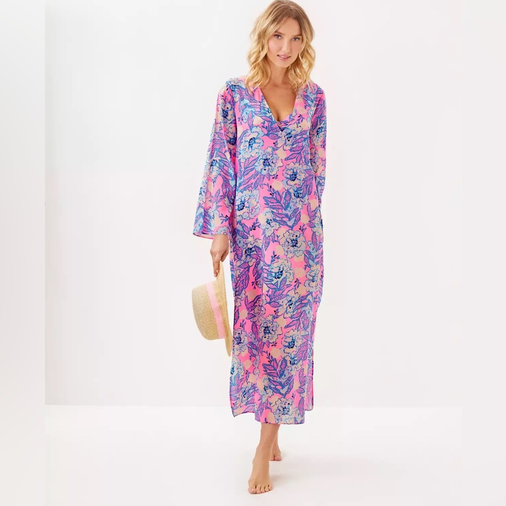 NWT LILLY PULITZER Perry Long Sleeve Maxi Cover-Up